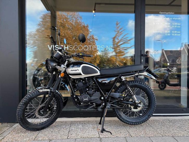 Mash Scrambler | Zwart | Actie | Vandaag Nog Rijden?, Fietsen en Brommers, Brommers | Overige merken, Nieuw, Maximaal 45 km/u