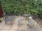 Gietijzeren bistroset en lovers bankje, Tuin en Terras, Tuinsets en Loungesets, Overige materialen, Gebruikt, Tuinset, Ophalen