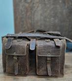 Unisex ruig lederen weekendtas schooltas stoer robuust leer, Ophalen of Verzenden