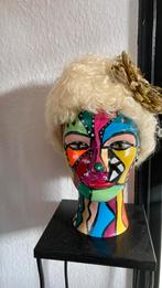 Handpainted kappershoofd petje/pruik., Ophalen of Verzenden