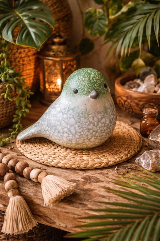 Keramieken vogel beeldje, Verzamelen, Beelden en Beeldjes, Zo goed als nieuw, Dier, Ophalen of Verzenden