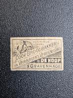 Oude luciferetiket Coop Broodbakkerij De Hoop, Verzamelen, Ophalen of Verzenden, Gebruikt