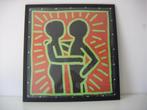 Keith Haring popart schilderij poster achter plexi glas., Ophalen of Verzenden