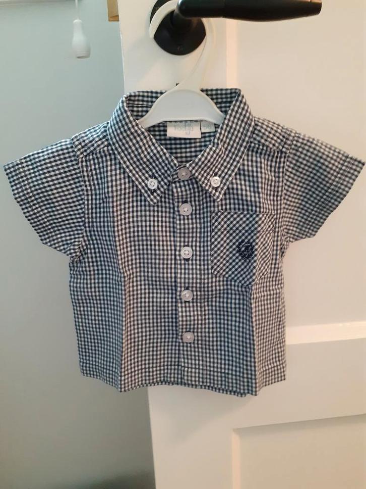 Feetje jongens bloesje / overhemdje, blauw / wit, maat 56, Kinderen en Baby's, Babykleding | Maat 56, Zo goed als nieuw, Jongetje