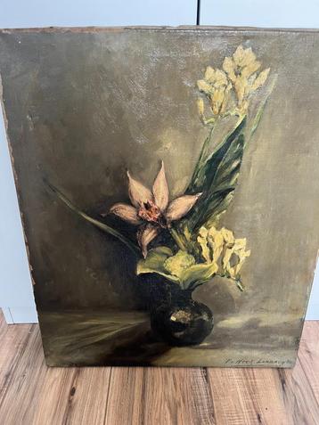 Schilderij van P. van Heck-Lambach vrouw van Willem van Heck beschikbaar voor biedingen
