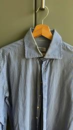 Italiaans overhemd blauw-wit XL, Kleding | Heren, Overhemden, Gedragen, Blauw, Halswijdte 43/44 (XL), Ophalen of Verzenden