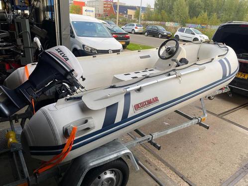 Leuke suzumar 350 rib 8 pk motor elektrische start!set prijs, Watersport en Boten, Rubberboten, Gebruikt, Overige merken, Overige materialen