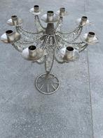 Kandelaar metaal 9 armen met kralen, Ophalen, Overige materialen