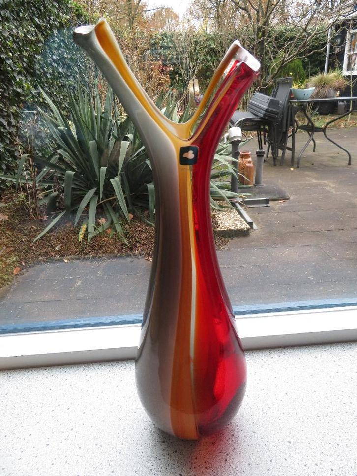 Glas glazen vaas merk Leonardo Herfst Autumn meet 50 cm, Huis en Inrichting, Woonaccessoires | Vazen, Gebruikt, Overige kleuren