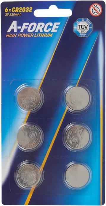 A-Force knoopcel batterijen 6 stuks CR2032 3V Lithium beschikbaar voor biedingen