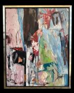 Mette Bauer - olieverf op doek, abstract, zonder titel 9852, Antiek en Kunst, Kunst | Schilderijen | Abstract, Ophalen of Verzenden