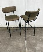 2 stuks groene horeca café restaurant barkrukken bar, Ophalen, Met voetsteun, 60 tot 90 cm, Zo goed als nieuw