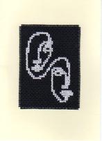 kaart met 2 geborduurde gezichten (1240), Ophalen of Verzenden, Nieuw, Overige thema's