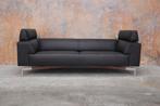 NIEUW beklede zwarte leren Leolux Howlo design bank, Driepersoons, 75 tot 100 cm, Ophalen of Verzenden, Zo goed als nieuw