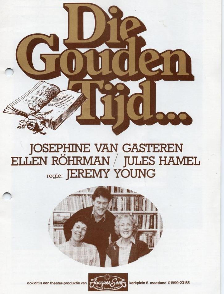 Programmaboek toneelstuk "Die Gouden Tijd", Verzamelen, Overige Verzamelen, Gebruikt, Ophalen of Verzenden