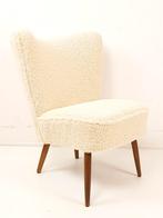 Vintage cocktail stoel | fauteuiltje teddy nieuw chair, -, Wit, -, Ophalen of Verzenden