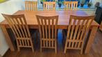 Teak houten eettafel en 6 stoelen izgs, Huis en Inrichting, Stoelen, Ophalen, Bruin, Zo goed als nieuw, Vijf, Zes of meer stoelen