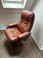 Cognac Leren Fauteuil, Huis en Inrichting, Fauteuils, Ophalen, Gebruikt, Leer, 75 tot 100 cm
