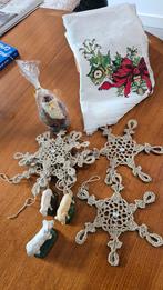 Kerst kleedje, 3 antieke schaapjes, kaarsje kerstman, sterre, Diversen, Kerst, Ophalen of Verzenden