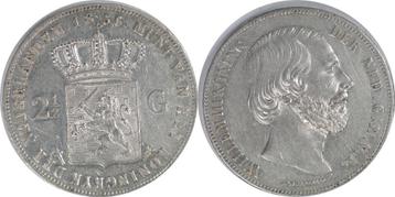 Zeer nette 2½ Gulden, 1856, Willem III, Zilver beschikbaar voor biedingen