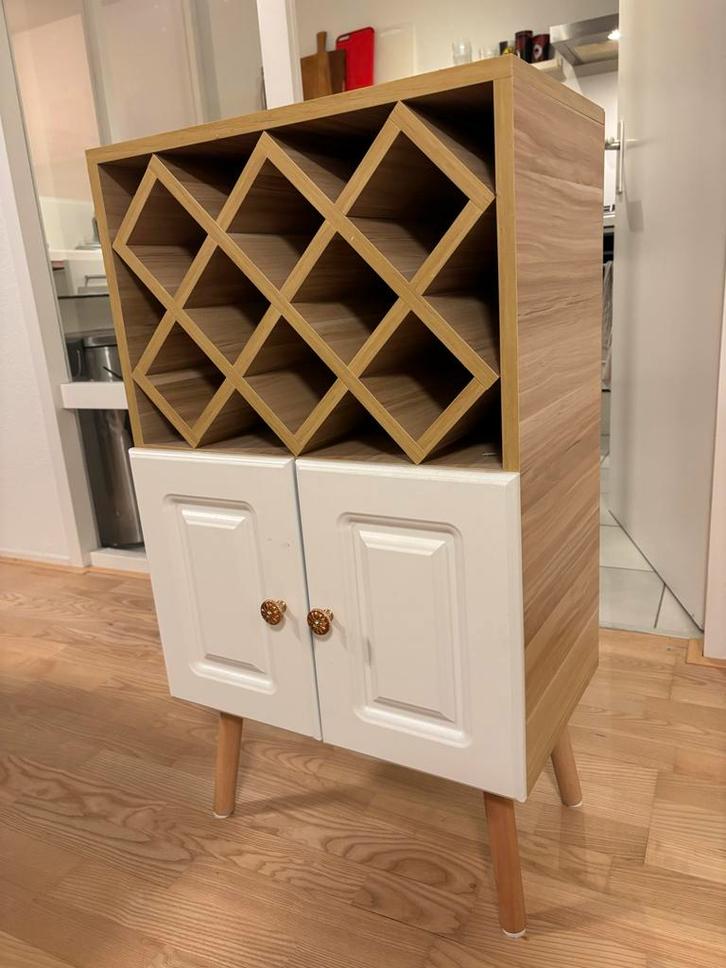 Wijnkast met glazenrek - 50.5x60.5x30.5cm, Huis en Inrichting, Kasten | Buffetkasten, Nieuw, Minder dan 100 cm, 50 tot 100 cm