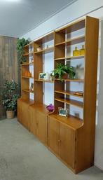 Vintage modulair wandmeubel boekenkast naar Deens design, 250 tot 300 cm, 200 cm of meer, Ophalen of Verzenden, Nvt