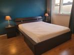 Bed 2 persoons, Ikea Hopen, donker bruin, 160x200, Huis en Inrichting, Ophalen, Gebruikt, Tweepersoons
