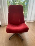 Retro vintage draaistoel metaal onderstel feautuil, Huis en Inrichting, Fauteuils, Ophalen, Zo goed als nieuw, Metaal