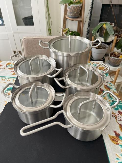 BK Q-linair Master Glass Cookware Set 5-piece, Huis en Inrichting, Keuken | Potten en Pannen, Zo goed als nieuw, Pannenset, Rvs