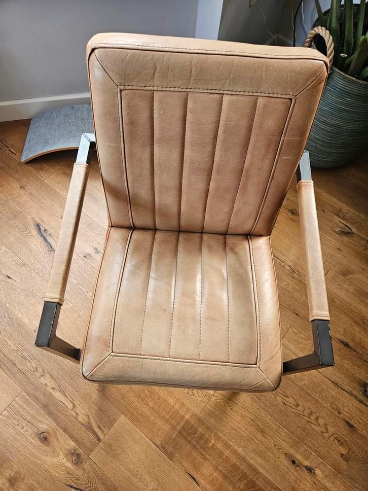 6 lederen eetkamerstoelen, Huis en Inrichting, Stoelen, Zo goed als nieuw, Vijf, Zes of meer stoelen, Metaal, Zwart, Ophalen of Verzenden