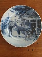 Delfts blauw bord paard molen 1984, Antiek en Kunst, Ophalen of Verzenden