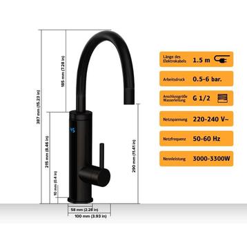 HOGART 230V elektrische kraan met doorstroomverwarmer beschikbaar voor biedingen