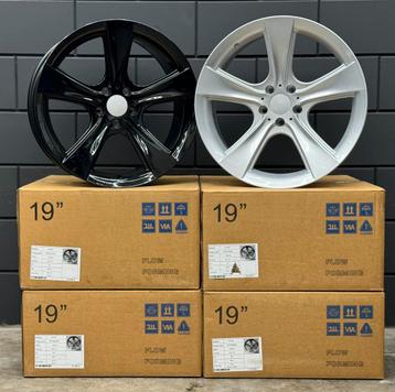 NIEUW! 19 inch Flow Forming 5x112 Breedset ZWART / ZILVER beschikbaar voor biedingen