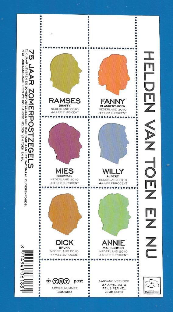 NVPH 2716 Zomerpostzegels 2010 - Beroemde Nederlanders, Postzegels en Munten, Postzegels | Nederland, Postfris, Na 1940, Verzenden