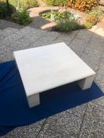 Marmeren salontafel zandkleurig/beige, Huis en Inrichting, Tafels | Salontafels, Ophalen, Overige materialen, Vierkant, Zo goed als nieuw