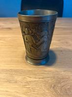 Vintage Tinnen Beker met Reliëf, Ophalen of Verzenden