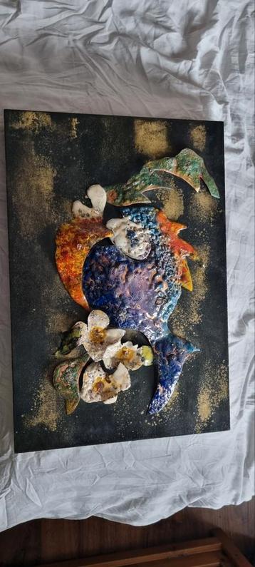 Kunst gemaakt van emalle op koper van Cor jutte..  beschikbaar voor biedingen