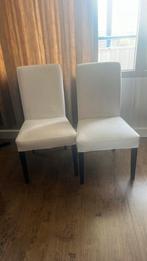 2 witte stoelen, Huis en Inrichting, Stoelen, Twee, Gebruikt, Stof, Ophalen of Verzenden
