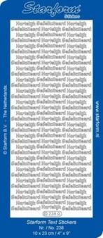 Starform 238 goud 45 x hartelijk gefeliciteerd stickervel, Hobby en Vrije tijd, Ophalen of Verzenden, Nieuw, Sticker