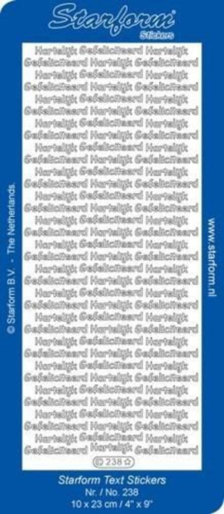 Starform 238 goud 45 x hartelijk gefeliciteerd stickervel, Hobby en Vrije tijd, Stickers en Plaatjes, Nieuw, Sticker, Ophalen of Verzenden