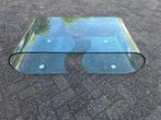 Luxe glazen salontafel, Gebruikt, 100 tot 150 cm, Glas, Minder dan 50 cm