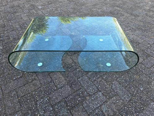 Luxe glazen salontafel, Huis en Inrichting, Tafels | Salontafels, Gebruikt, Minder dan 50 cm, 50 tot 100 cm, 100 tot 150 cm, Rechthoekig
