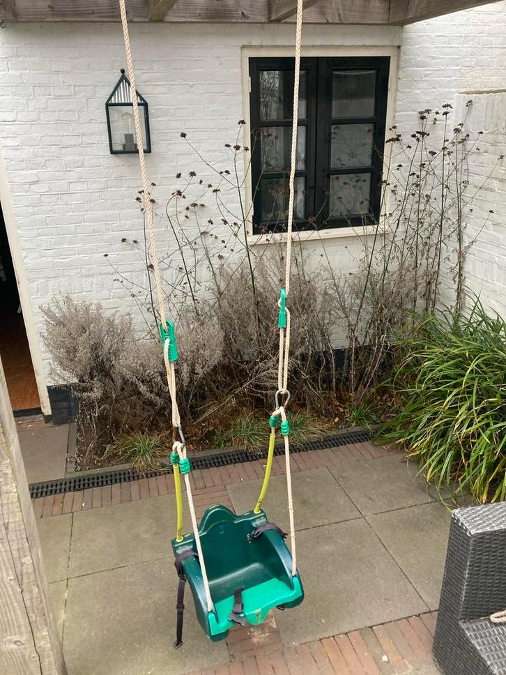 Groene Schommel met Touwen, Kinderen en Baby's, Speelgoed | Buiten | Speeltoestellen, Gebruikt, Schommel, Aanbouwonderdeel, Ophalen
