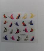 Velletje nagel water decals stickers FAM-344 vlinders roze, Nieuw, Handen en Nagels, Toebehoren, Verzenden