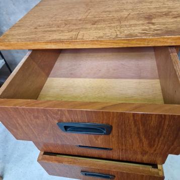 Strak vintage bureau teak fineer jaren 60 - afbeelding 9