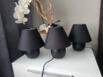 3x Jysk zwarte tafellampen - nachtlampjes, Huis en Inrichting, Ophalen of Verzenden, Zo goed als nieuw, Metaal, Minder dan 100 cm
