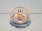 Vintage Hillebrand plafondlamp chromen glas Duitsland 1970, N, Vintage, Ophalen of Verzenden, N