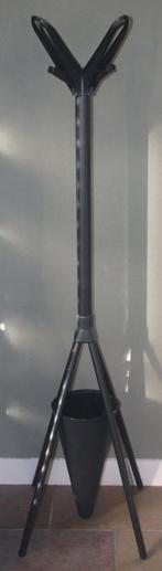 Moderne design metalen en kunststof paraplubak + 8 jashaken, Ophalen of Verzenden