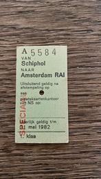 Oud treinkaartje, Schiphol - Amsterdam RAI, Verzamelen, Spoorwegen en Tramwegen, Overige typen, Gebruikt, Ophalen of Verzenden