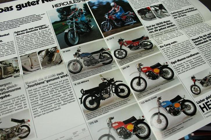 Hercules wankel W2000  MK2 K125 175GS verkoop folder, Motoren, Handleidingen en Instructieboekjes, Overige merken, Ophalen of Verzenden